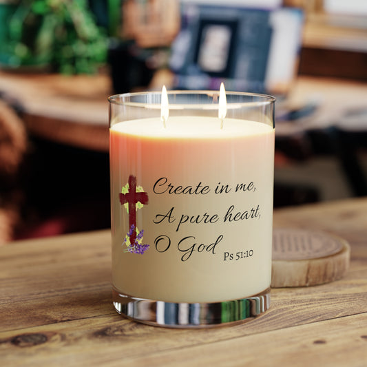 Create In Me A Pure Heart (Ps 51:10), Seventh Avenue Scented Candle, Full Glass, 11oz