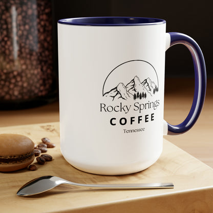 Rocky Springs Coffee, Two-Tone Coffee Mugs, 15oz