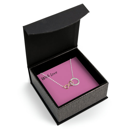 With Love, Infinity Circle Necklace (Textured Magnetic Box)