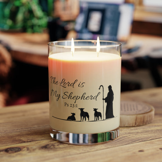 The Lord is my shepherd (Ps 23:1), Seventh Avenue Scented Candle, Full Glass, 11oz