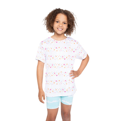 Floral Abstract Stripes, Kids Sports Jersey (AOP)