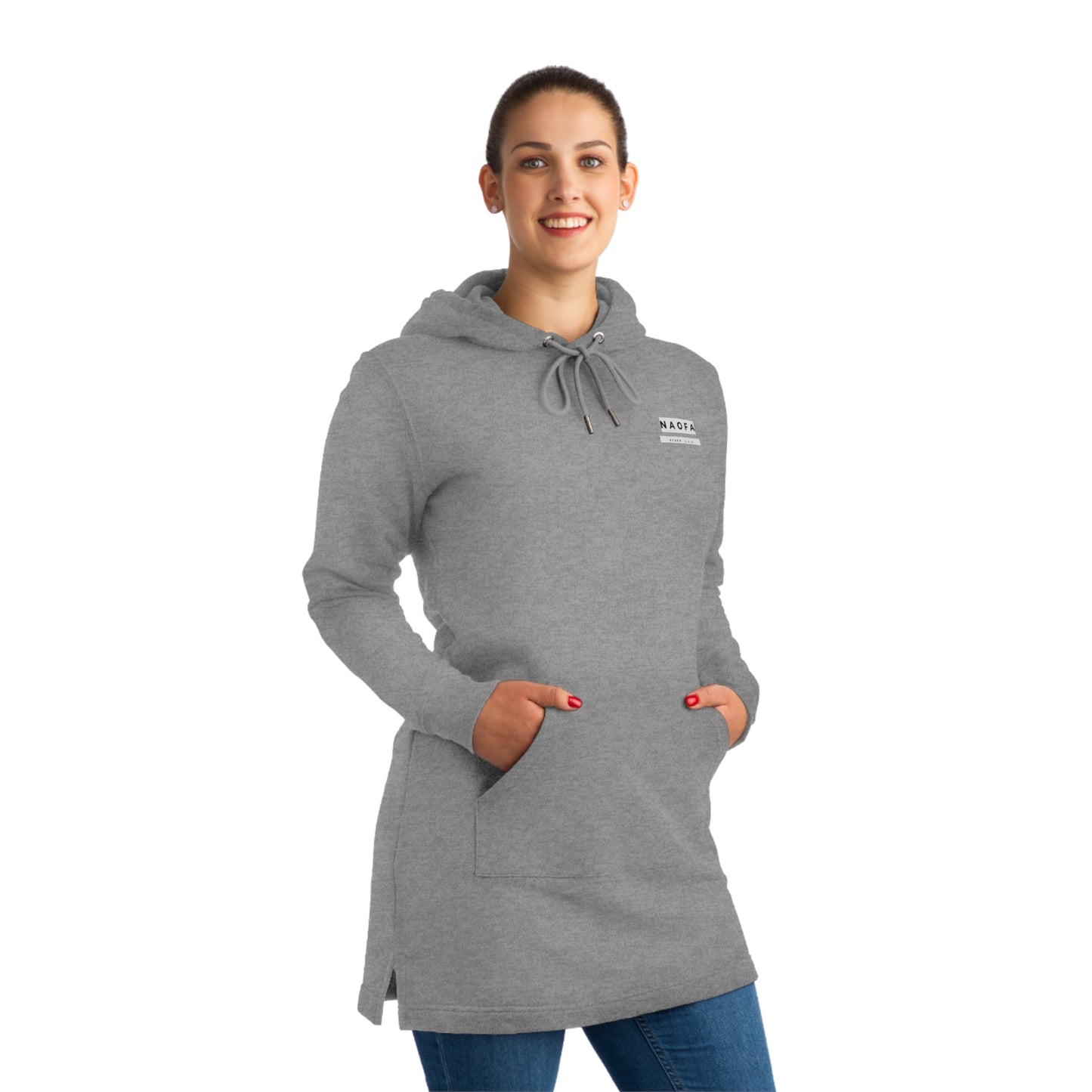 Streeter Hoodie Dress, Naofa Stuff Logo