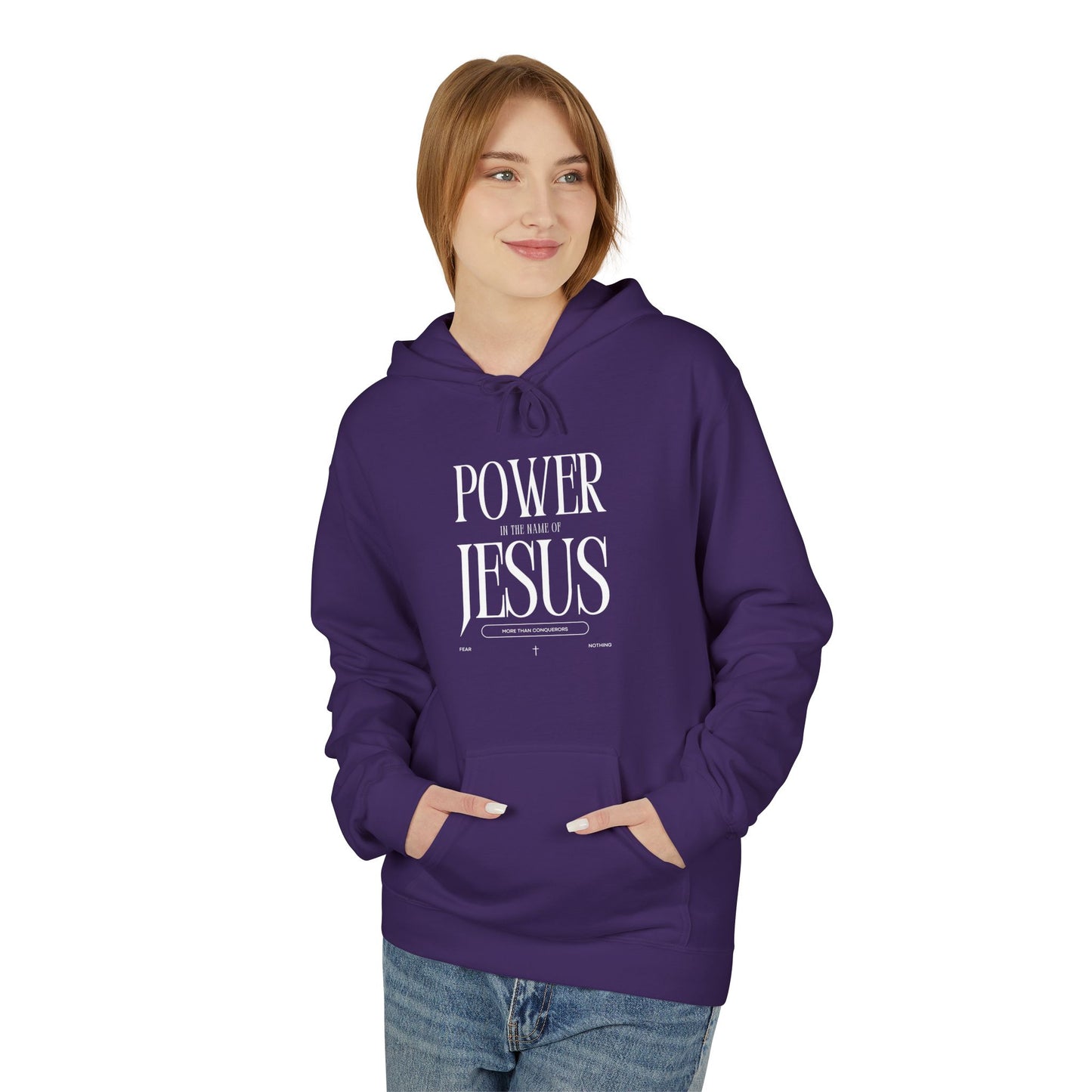 Christian Fleece Hoodie - Power in the Name of Jesus