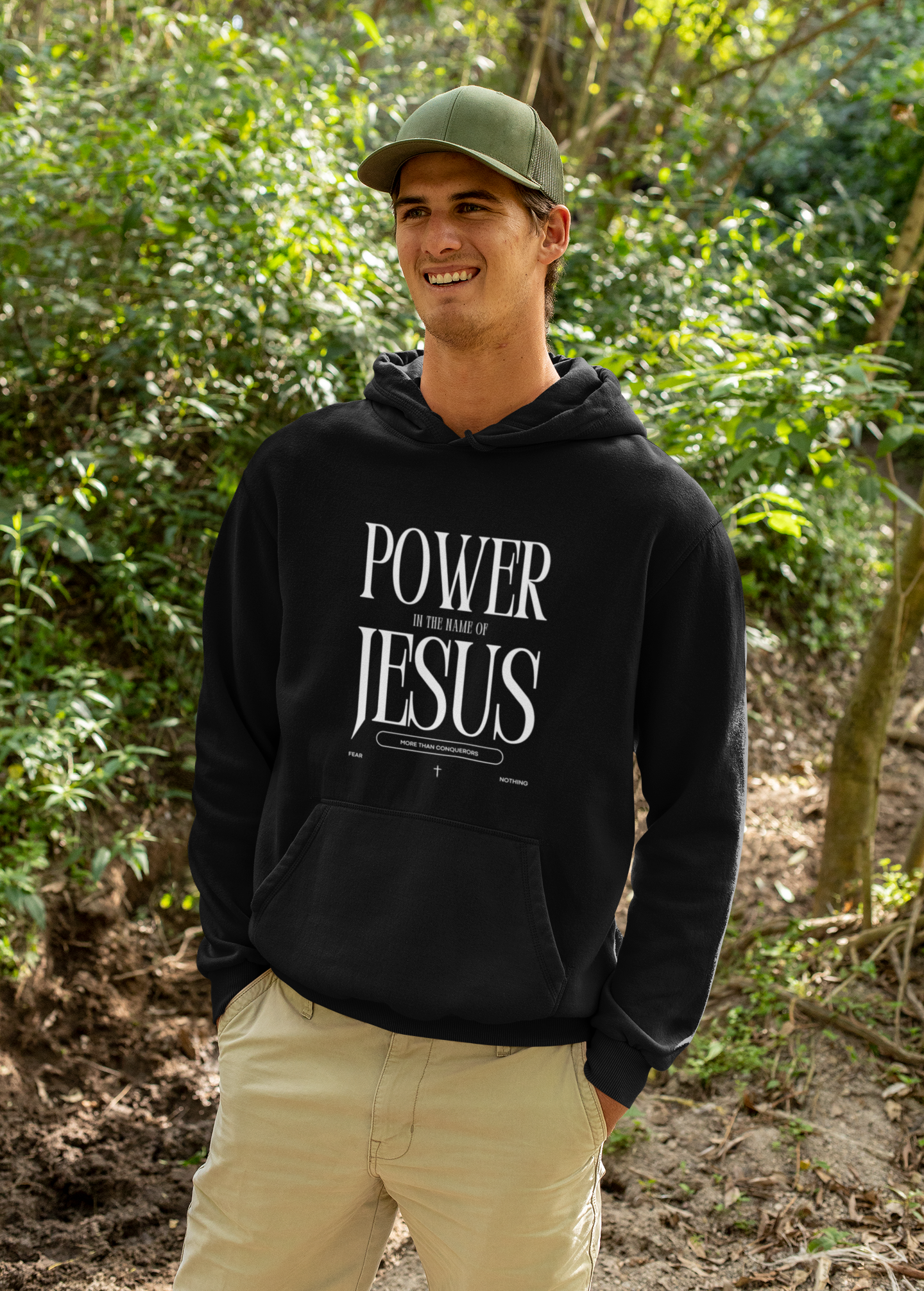 Christian Fleece Hoodie - Power in the Name of Jesus