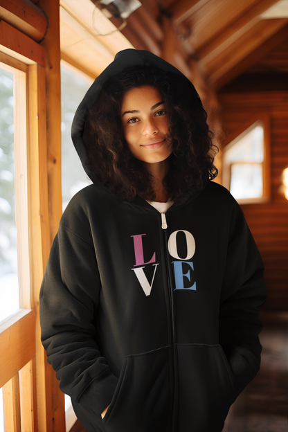 Love Hoodie Sweatshirt (Zipped)